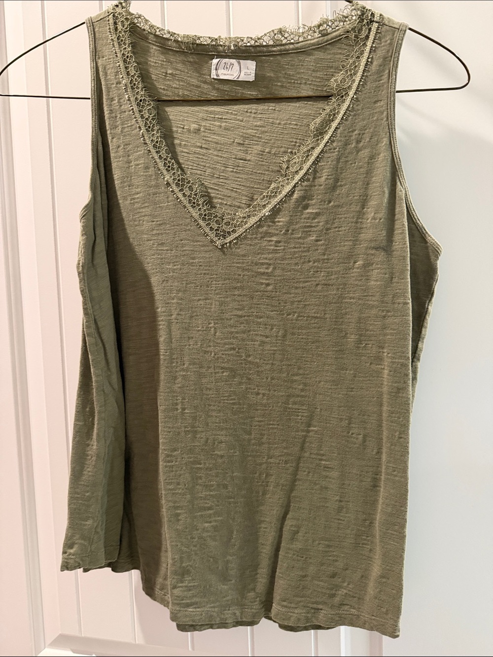 Maurices Olive Green Lace-Trim Tank Top